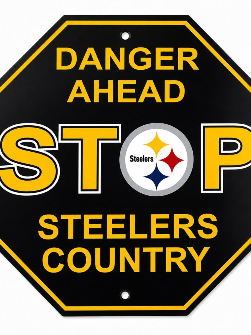 NFL Pittsburgh Steelers Metal Stop Sign - Officially Licensed Fan Cave Decor